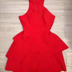 BCBGMaxAzria Vibrant Red Asymmetrical Dress